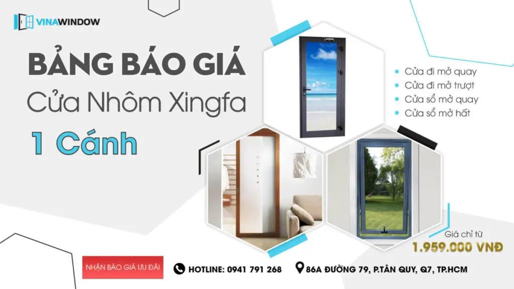 cửa nhôm xingfa 1 cánh