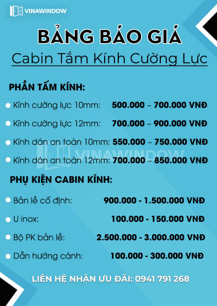 báo giá cabin phòng tắm kính