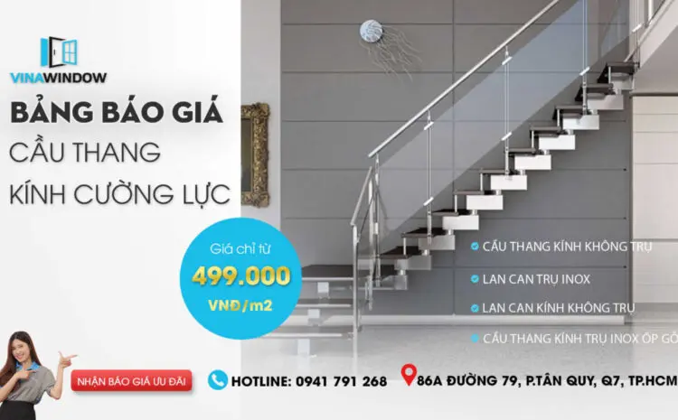 Báo Giá 35+ Mẫu Cầu Thang Kính Cường Lực Mới Nhất (2023)