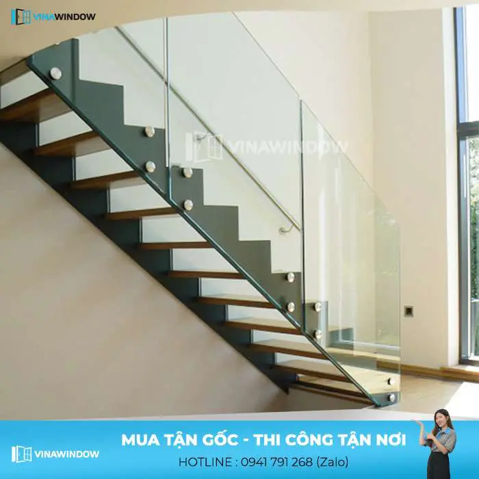 cầu thang kính không sử dụng trụ