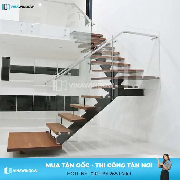 cầu thang kính không trụ mới nhất