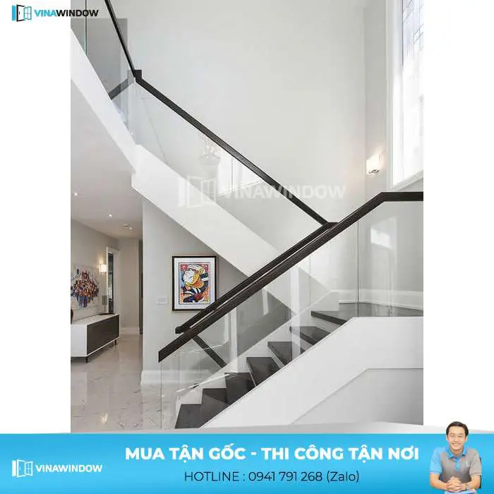 cầu thang kính không trụ