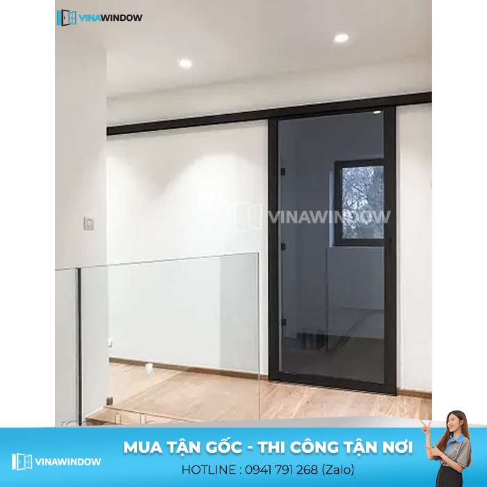 cửa đi mở lùa 1 cánh thông phòng