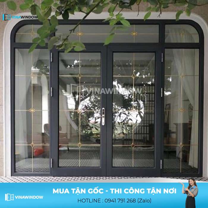 cửa đi mở quay 4 cánh hệ 55