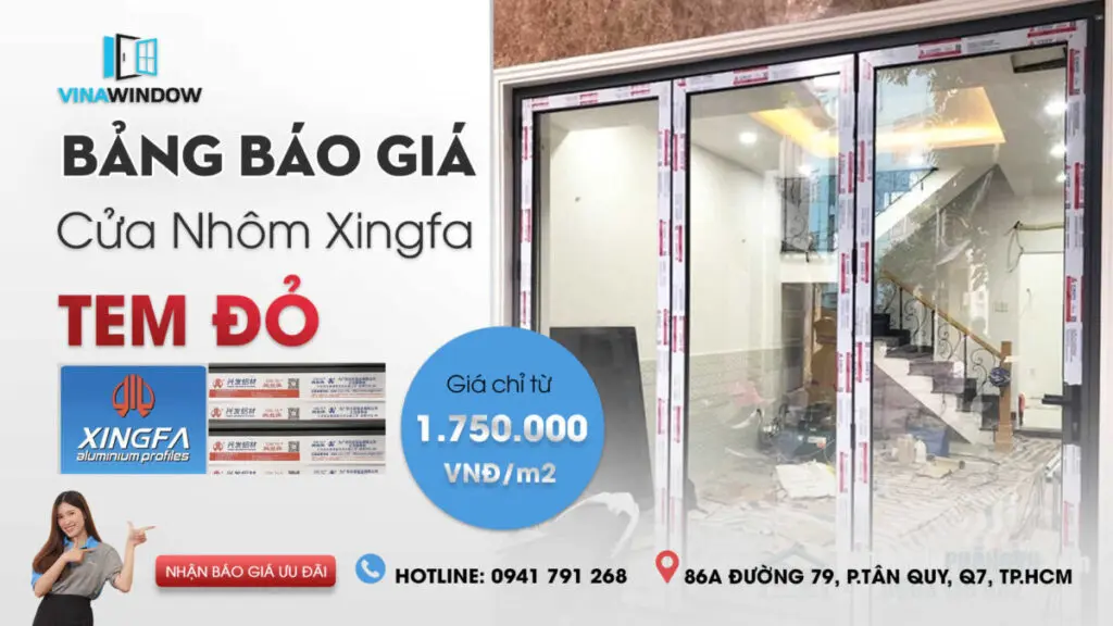 cửa nhôm xingfa tem đỏ
