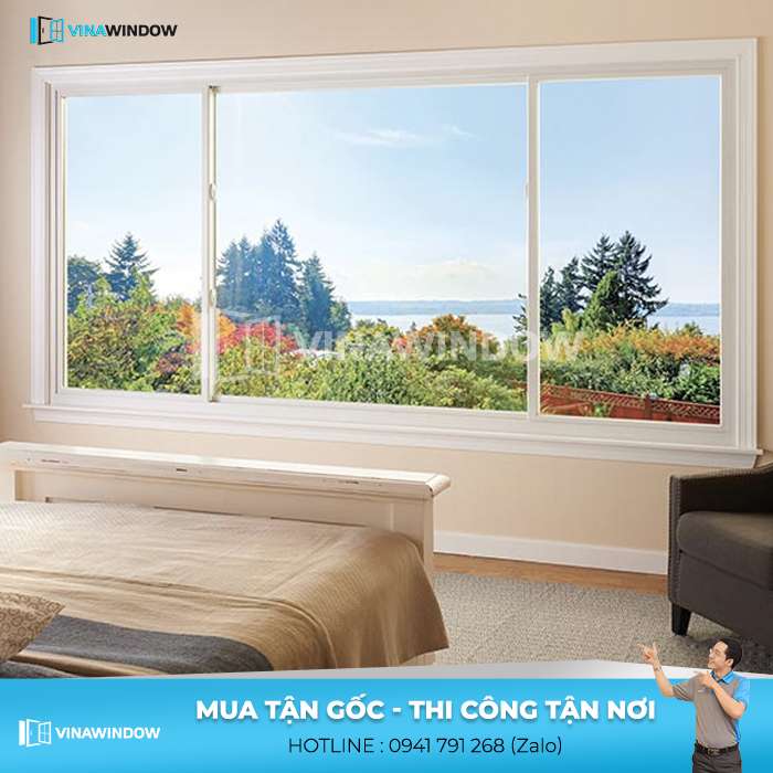 cửa sổ 3 cánh 3 ray xingfa mở trượt