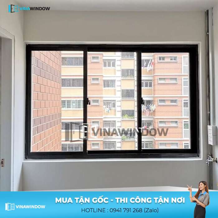 cửa sổ mở lùa 3 cánh 3 ray nhôm xingfa