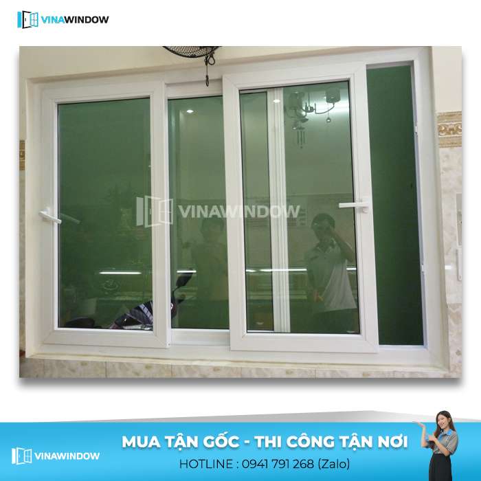 cửa sổ mở lùa 3 ánh 3 ray xingfa