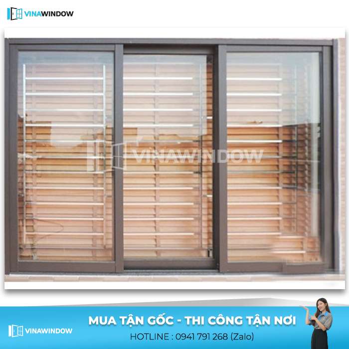 cửa sổ mở trượt 3 cánh 3 ray xingfa