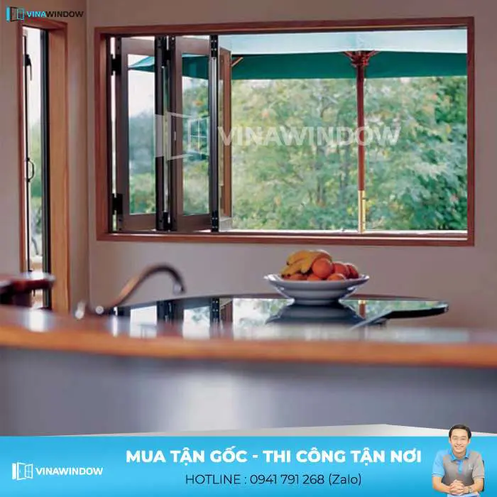 cửa sổ xếp trượt 4 cánh nhôm xingfa