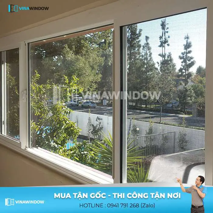 cửa sổ xingfa mở trượt 3 cánh 3 ray cao cấp