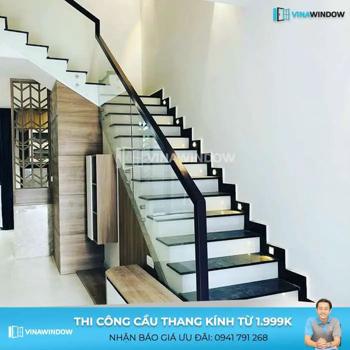 lắp đặt cầu thang kính giá rẻ