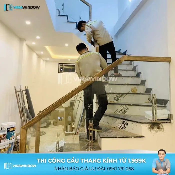 lắp đặt cầu thang kính trọn gói