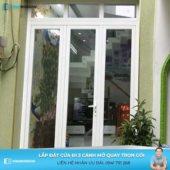 lắp đặt cửa nhôm xingfa 3 cánh mở quay