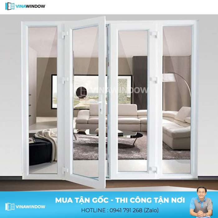 mẫu cửa xingfa mở quay 4 cánh 55